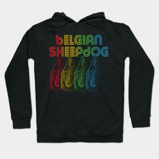 Cool Retro Groovy Belgian Sheepdog Dog Hoodie